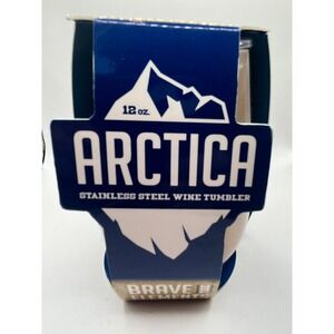New 12 oz Stainless Steel Wine Tumbler with Clear Lid Arctica BPA Free